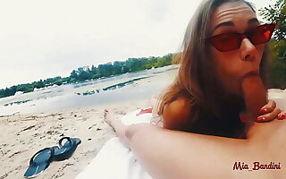PUBLIC ANAL FUCK ON THE BEACH WITH CUMSHOT ON FITNESS BODY. MIA BANDINI